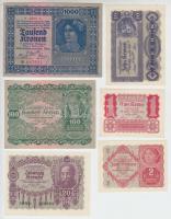 Ausztria 1922. 1K-1000K (6xklf) T:I,I-,II Austria 1922. 1 Krone - 1000 Kronen (6xdiff) C:UNC,AU,XF