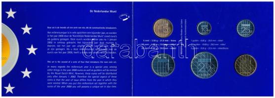 Hollandia 2000. 5c-5G "Beatrix" (6xklf) millenniumi forgalmi sor dísztokban T:1 Netherlands 2000. 5 Cent - 5 Gulden "Beatrix" (6xdiff) Millennium coin set in paper case C:UNC