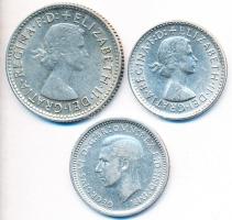 Ausztrália 1948. 3P Ag "VI. György" + 1960. 3P Ag "II. Erzsébet" + 1958. 6P Ag &...