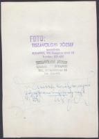 cca 1943-1944 Tiszavölgyi József  pecséttel jelzett vintage fotója József főhercegről, tábornagyról,...