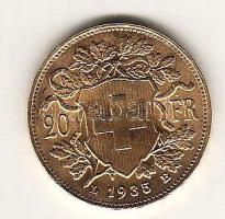 Svájc 1935LB 20Fr Au 6,45g T:1/2