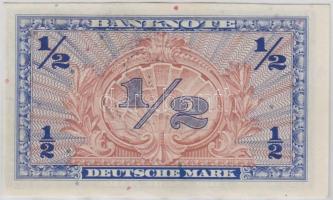 NSZK 1948. 1/2M "B" bélyegzéssel T:I- hajtatlan, foltos
GFR 1948. 1/2 Mark with "B&qu...