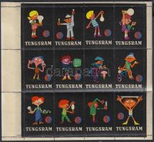 Tungsram levélzáró kisív, 12 bélyeggel