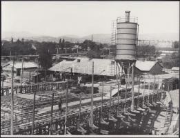 cca 1970-1980 Budapest, várostörténeti lelet, a Hungária körúti felüljáró építése, 6 db fotó, 18x24 ...