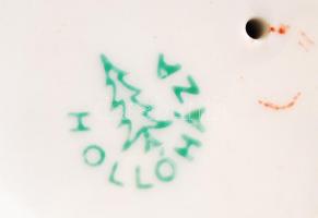 Hollóházi porcelán vizapár, kézzel festett, jelzett, apró kopásnyomokkal, m: 23 cm