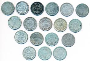 Hollandia 1897-1944. 10c Ag (18x) T:vegyes Netherlands 1897-1944. 10 Cents Ag (18x) C:mixed