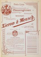 Zierow - Meusch: Messinglinienfabrikate. Leipzig, 1886, Naumann. Aranyozott, dombornyomott, díszes, ...