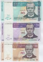 Malawi 1997. 20K + 2004. 10K + 2007. 50K T:I,I- papírránccal Malawi 1997. 20 Kwacha + 2004. 10 Kwacha + 2007. 50 Kwacha C:UNC,AU creases