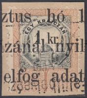 1887 Okmánybélyeg, hirdetvényen 1kr