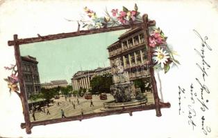 Budapest VIII. Múzeum körút, floral Art Nouveau litho (EB)