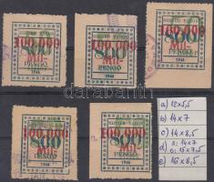 1948 Szeged városi illeték "50 fillér" felülnyomás 5 klf, ritka!