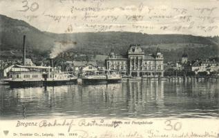 Bregenz, Hafen, Postgebäude / Port, post office, steamship (fa)