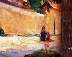 Madarassy Erzsébet (1865-1915): Novi 1912. (Novi Vinodolski). Olaj, karton, jelzett, antik keretben,...