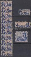 1947 SzTK I. Biztosítási Csoport első sora, ritka! 70f, 4Ft, 15Ft
