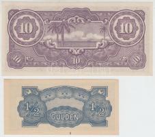 Holland Kelet-India/Japán megszállás 1942. 1/2G + 10G T:I- hajtatlanok
Netherlands East Indies/Japan...