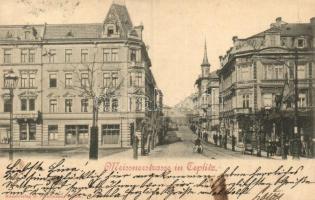 Teplice, Teplitz; Meissnerstrasse / street, shop of Heinrich Kreuz (EK)
