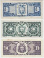 Ecuador 1977. 10S + 1984. 50S + 1990. 100S T:I,II-,III
Ecuador 1977. 10 Sucres + 1984. 50 Sucres + 1...