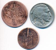 Német Államok / Bajorország 1810. 1Pf Cu + Törökország 1873. 5p Cu + Amerikai Egyesült Államok 1936....