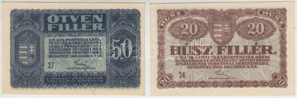 1920. 20f (4x) + 50f (3x) T:I-,II,III