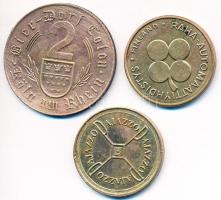 3db vegyes külföldi zseton, közte Németország/Köln 1982. 2T sörzseton T:vegyes 3pcs of mixed tokens, with Germany/Colon 1982. 2 Taler beer token C:mixed