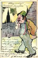 'Zur Blauen Traube' humour, artist sined, litho (non pc) (EK)