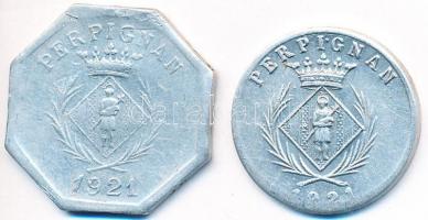 Franciaország 1921. 5c + 10c "Kereskedelmi Szövetség" Al zseton T:2-
France 1921. 5 Cents ...