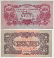 1944. 5P + 20P (2x) + 50P (2x) + 100P + 1000P "A Vörös Hadsereg Parancsnoksága" T:vegyes,restaurált az 1000P