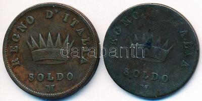 Olasz Államok / Napóleon Királysága 1807M-1811M 1S Cu "Napóleon" (2x) T:2-,3 Italian States / Kingdom of Napoleon 1807M-1811M 1 Soldo Cu "Napoleon" (2x) C:VF,F