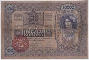 1918. 10.000K piros "MAGYARORSZÁG" körbélyegzővel T:restaurált