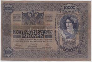 1918. 10.000K piros "MAGYARORSZÁG" körbélyegzővel T:restaurált