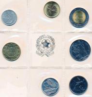 Olaszország 1982R 5L-500L 7db-os forgalmi sor eredeti bontatlan nejlontokban T:1 Italy 1982R 5 Lira - 500 Lire collectors set with 7pcs of different coins in original case C:UNC