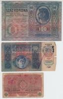 1912-1916. 1K (4x) + 10K (2x) + 100K mind különféle felülbélyegzésekkel T:vegyes
