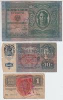 1912-1916. 1K (4x) + 10K (2x) + 100K mind különféle felülbélyegzésekkel T:vegyes