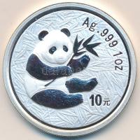 Kína 2000. 10Y Ag "Panda" (1oz/0.999) T:PP China 2000. 10 Yuan Ag "Panda" (1oz/0.999) C:PP Krause KM#1310