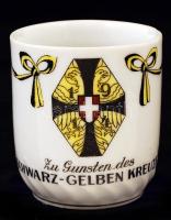 1914-1916, első világháborús porcelán tétel: 2 db füles bögre, jelzés nélkül, matricás (II. Vilmos é...