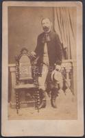cca 1870 Mészöly Kornél főszolgabíró, keményhátú fotó, hátoldalon feliratozva, 10x17 cm