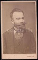 cca 1870 Hohenauer Ignác bölcseleti doktor, keményhátú fotó, hátoldalon feliratozva, 6x10 cm