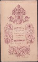 cca 1870 Hohenauer Ignác bölcseleti doktor, keményhátú fotó, hátoldalon feliratozva, 6x10 cm