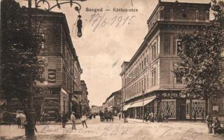 Szeged, Kárász utca, üzletek, Schwarz Jenő kiadása (kis szakadás / small tear)