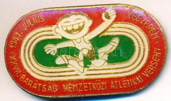 1983. "XXVII. Barátság Nemzetközi Atlétikai Verseny - Veszprém" Br jelvény T:2