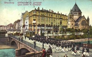 Strasbourg, synagogue, Kléber dock, procession (wet damage)