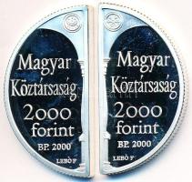 2000. 2000Ft Ag "Lórántffy Zsuzsanna / Sárospatak"(2x) 2db félkör alakú T:PP ujjlenyomat
