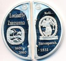 2000. 2000Ft Ag "Lórántffy Zsuzsanna / Sárospatak"(2x) 2db félkör alakú T:PP ujjlenyomat