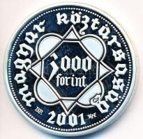 2001. 3000Ft Ag "Ezeréves a magyar pénzverés" T:PP ujjlenyomat Adamo EM170