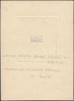 Nemes Török János (1900?-1980): Jóleső figyelmét hálásan köszönöm. Színezett rézkarc, papír, jelzett...