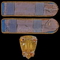 DN Rendőr százados vállapok + Zománcozott fém "Rendőrség" jelvény T:2,2- zománchiba