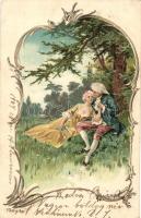 Romantic baroque couple, litho s: Döcker (EK)
