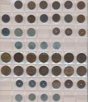 Vegyes, kb. 160db-os külföldi fémpénz tétel berakólapokon, spanyol, ciprusi, finn, holland érmék, jo...