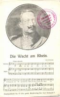 Die Wacht am Rhein; Musikpostkarte No. 17 Musikverlag Em. Gerő, Budapest / sheet music (b)