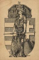 Magyar cserkész, hazafias művészlap / scout boy, Hungarian patriotic propaganda s: Bánszky (b)